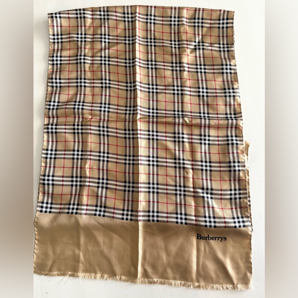 Vintage Burberry Pure Silk Nova Check Scarf - Picture 4 of 6